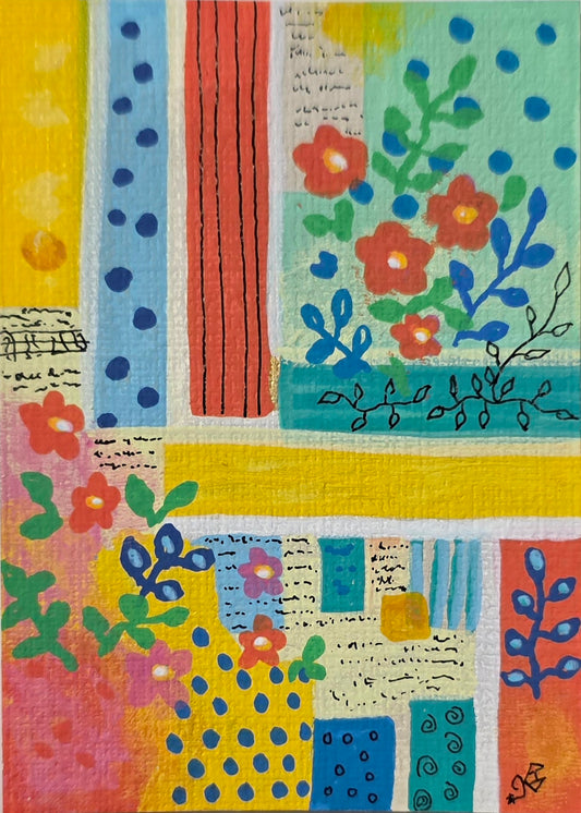 Tiny Joy Fragments: Garden Notes, ACEO 2.5 × 3.5 Inch Original