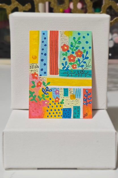 Tiny Joy Fragments: Garden Notes, ACEO 2.5 × 3.5 Inch Original