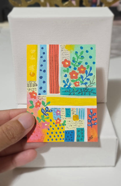 Tiny Joy Fragments: Garden Notes, ACEO 2.5 × 3.5 Inch Original