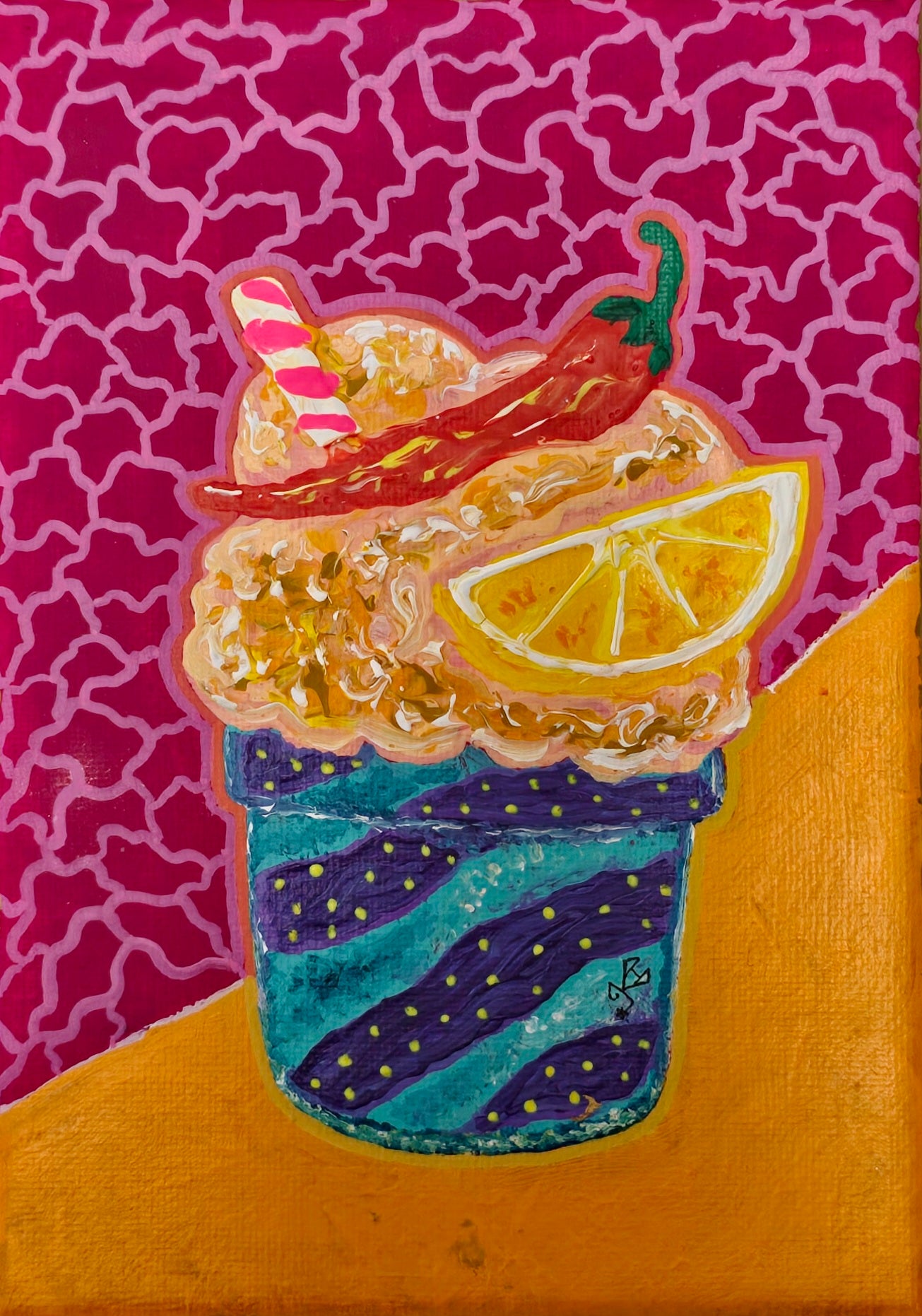 Citrus Fire Gelato, 5X7 Inch Original