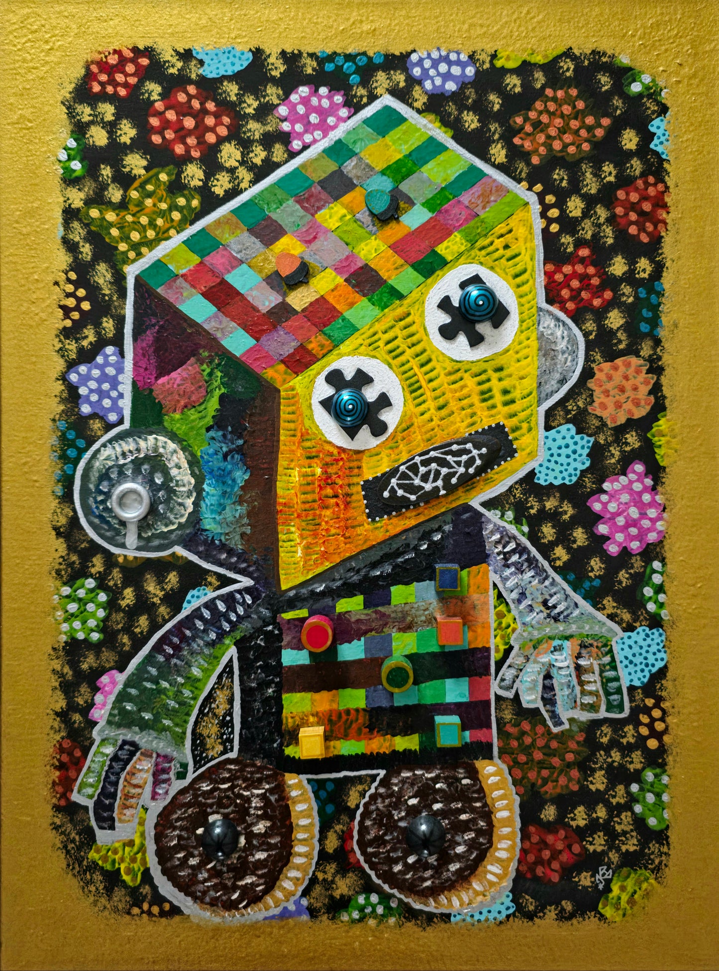 Unraveling the Infinite Unknown: The Leaf and the Machine, 25.5 × 19.5 Inch Original
