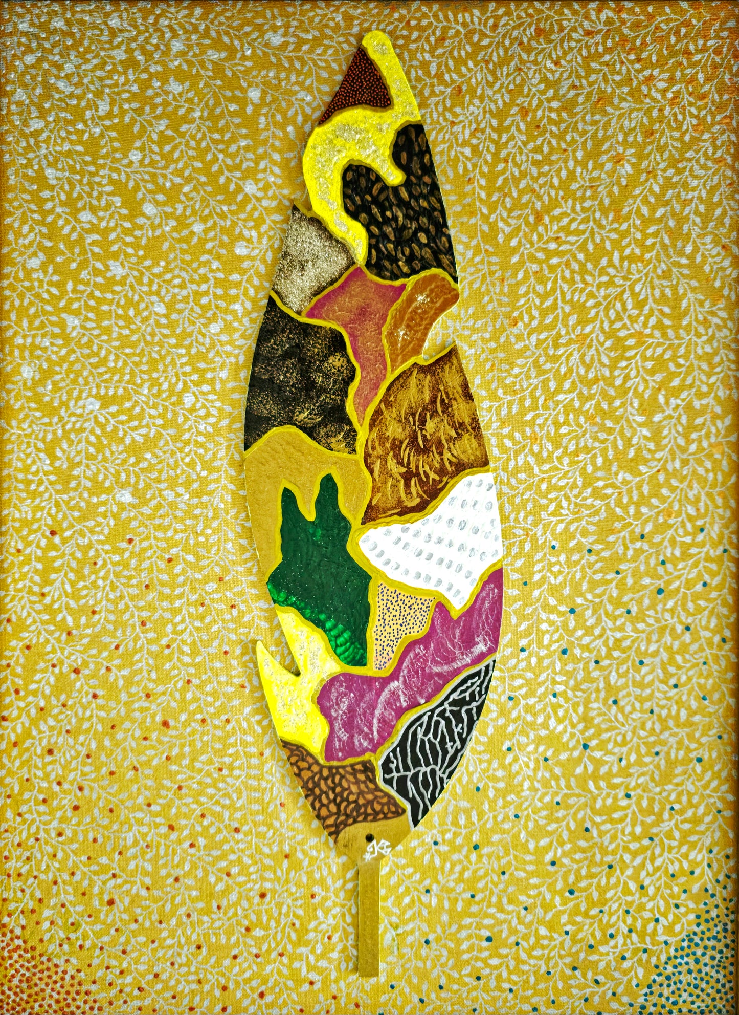 Unraveling the Infinite Unknown: The Leaf and the Machine, 25.5 × 19.5 Inch Original