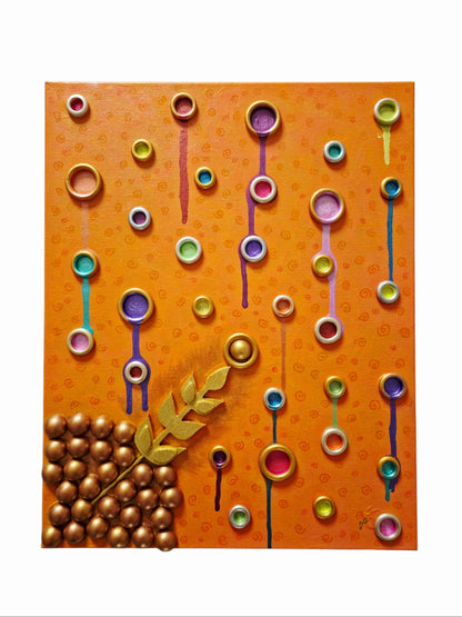 Golden Thoughts in Motion,16X20 Inch Original